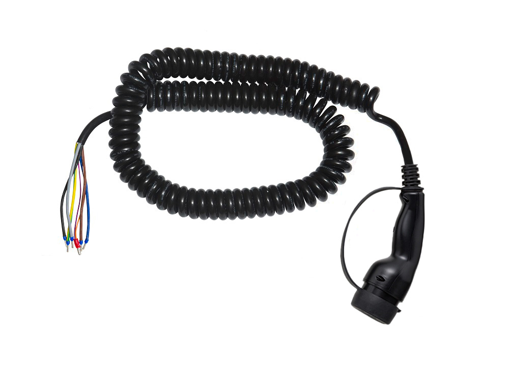 Ratio E-Line Open Einde Laadkabel 1-Fase 32A 7,4kW 4 meter gekruld