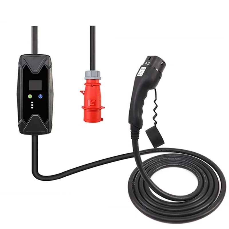 Mobiele Lader Type 2 naar CEE32 (Rood 3-fase 22kW) 5 meter