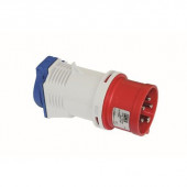 Adapter CEE 16A 5p Rood Male naar Schuko Female